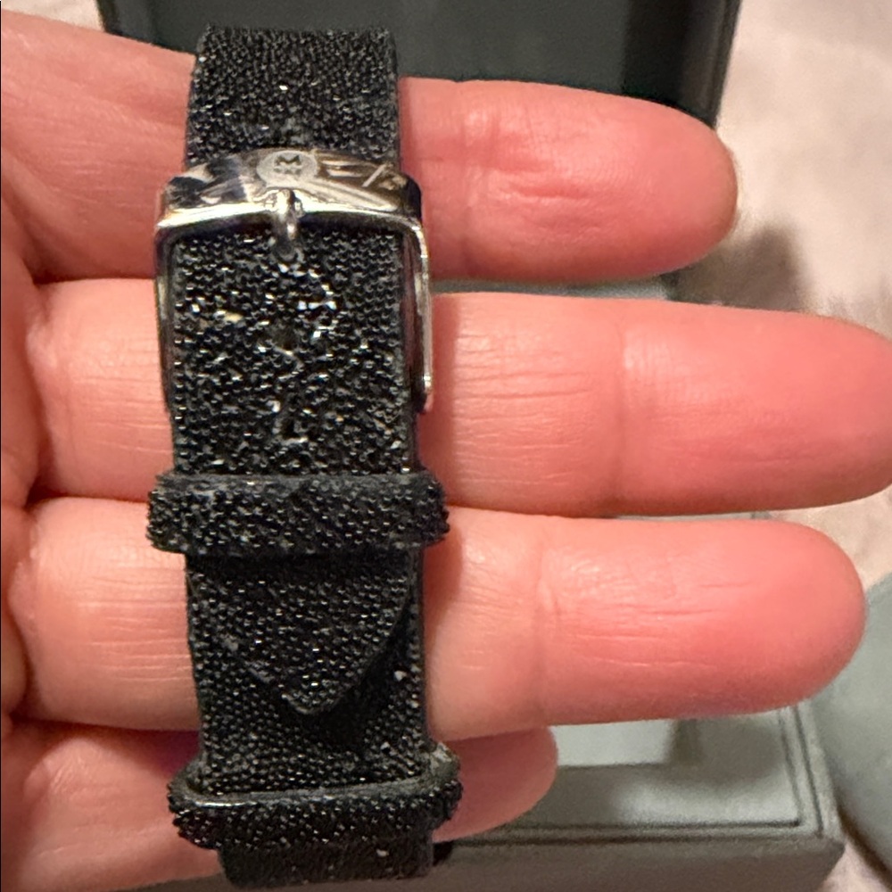 Michele Black Square Dial Watch + one set of straps - Picture 3 of 11